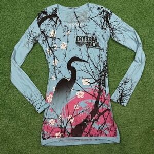 Y2K Crystal Rock by Christian Audigier  long sleeve graphic top
